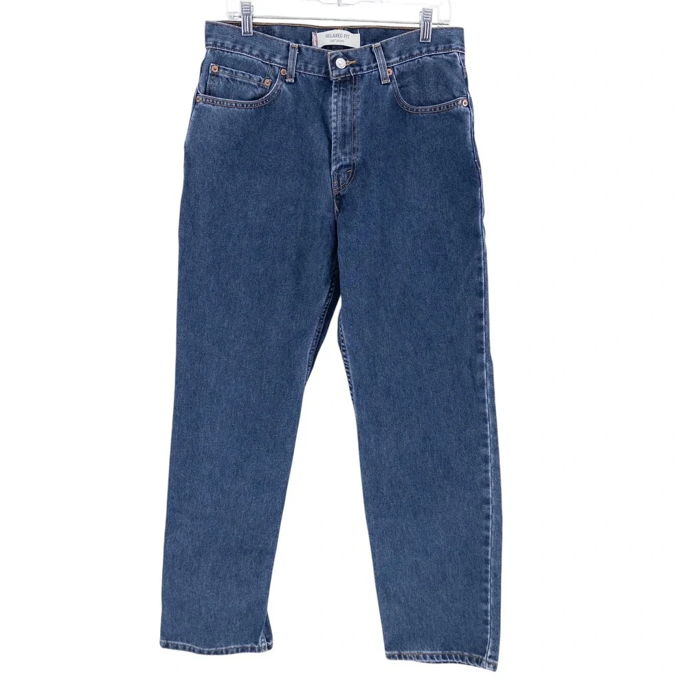 Vintage Levi's 550 Blue Relaxed Fit Jeans Mens Medium Wash Y2K Actual Size 32x30